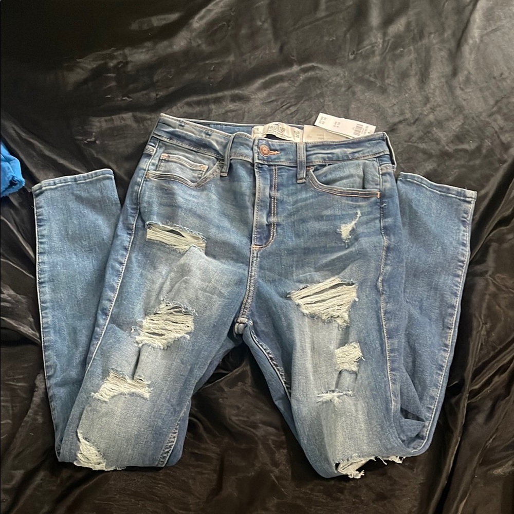 Hollister Ripped Blue Skinny Jeans